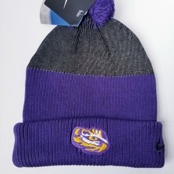 Nike Other - NIKE LSU Tigers Beanie Hat Purple Grey Football